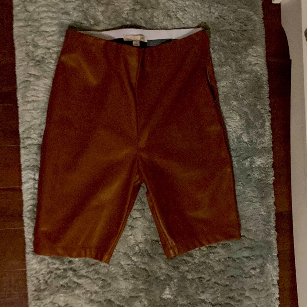 INC Faux Leather Bermuda Shorts